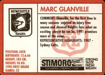 1991 Stimorol NRL #57 Marc Glanville Back